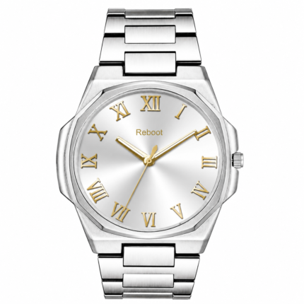 Classic Silver Dial Men's Wristwatch with Roman Numerals