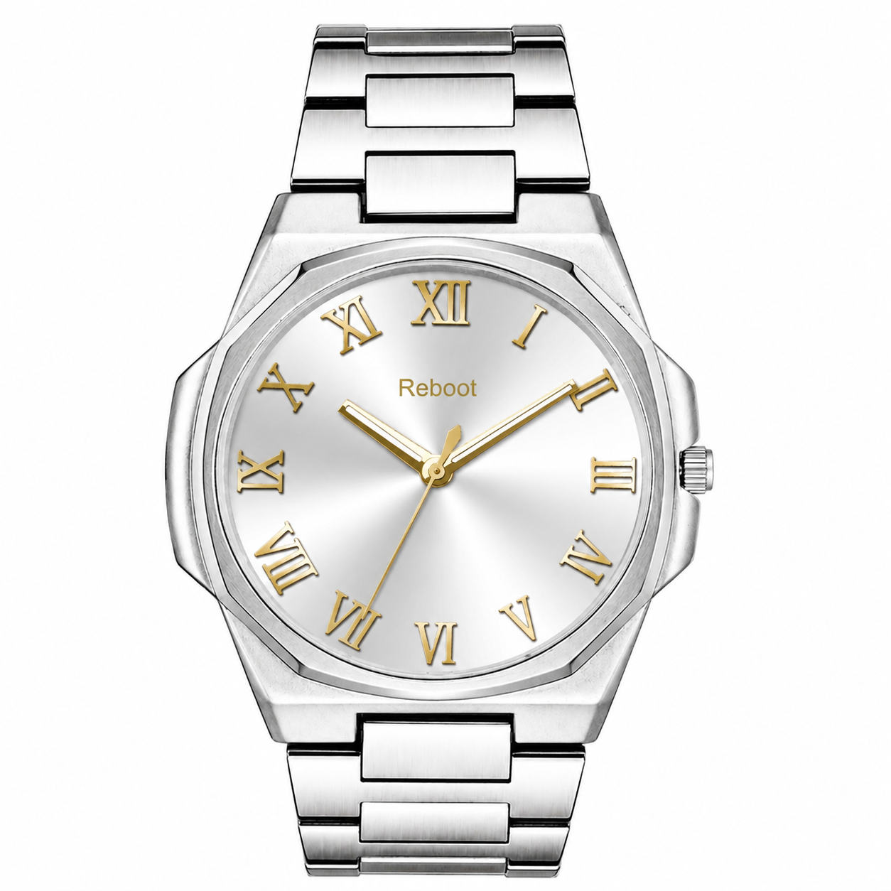ChatGPT Image Aug 19, 2026, 05_45_00 PM Classic Silver Dial Men's Wristwatch with Roman Numerals - Image 1