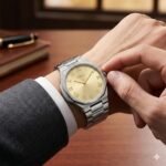 Classic Gold Tone Stainless Steel Men's Watch - Image 2