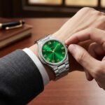 Classic Green Dial Stainless Steel Men's Watch - Image 2